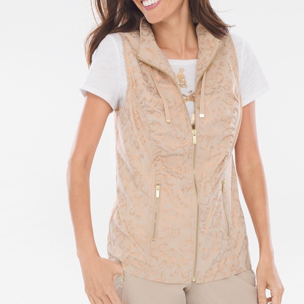 Chico’s Leopard & Rose Gold Vest